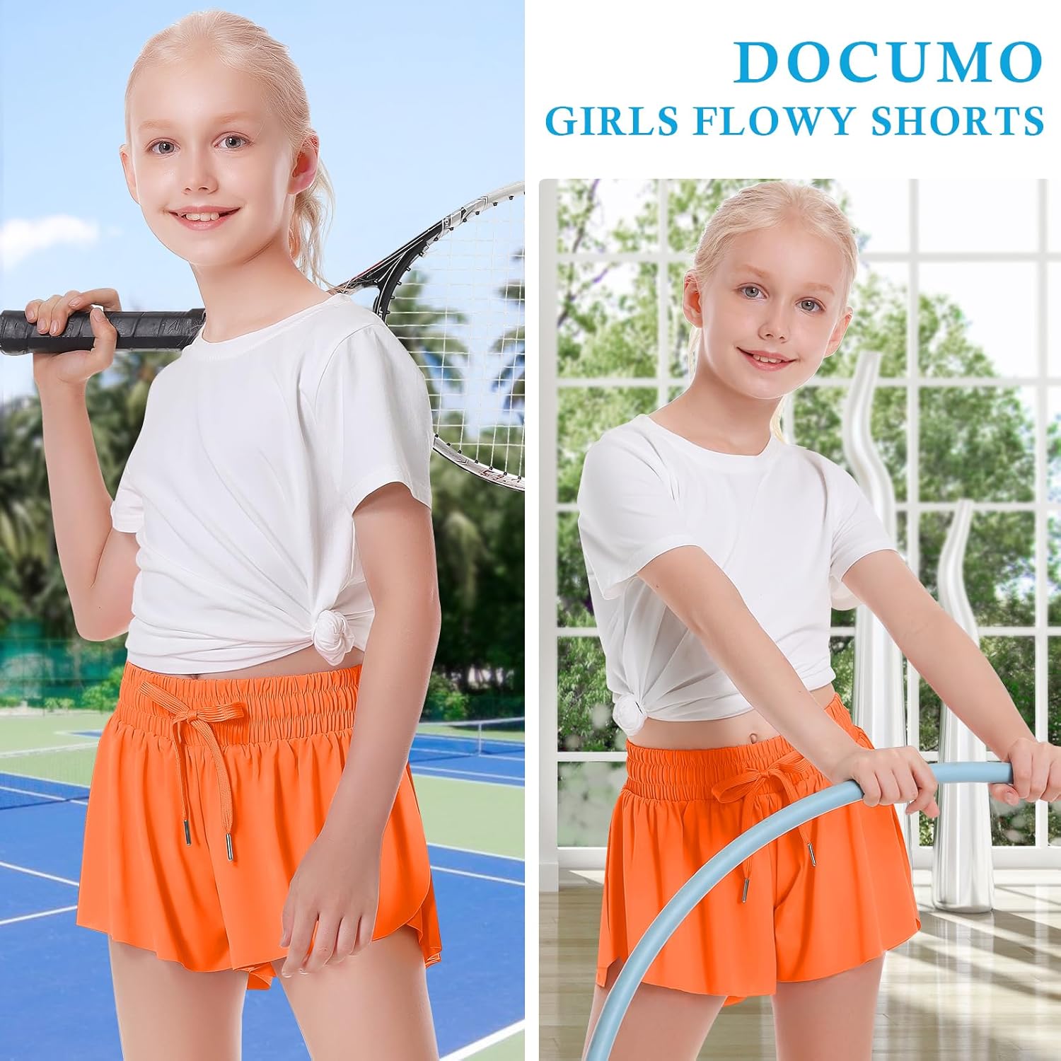 Thumbnail 3 de Girls Flowy Shorts Butterfly 2-in-1 Athletic Shorts with Pocket