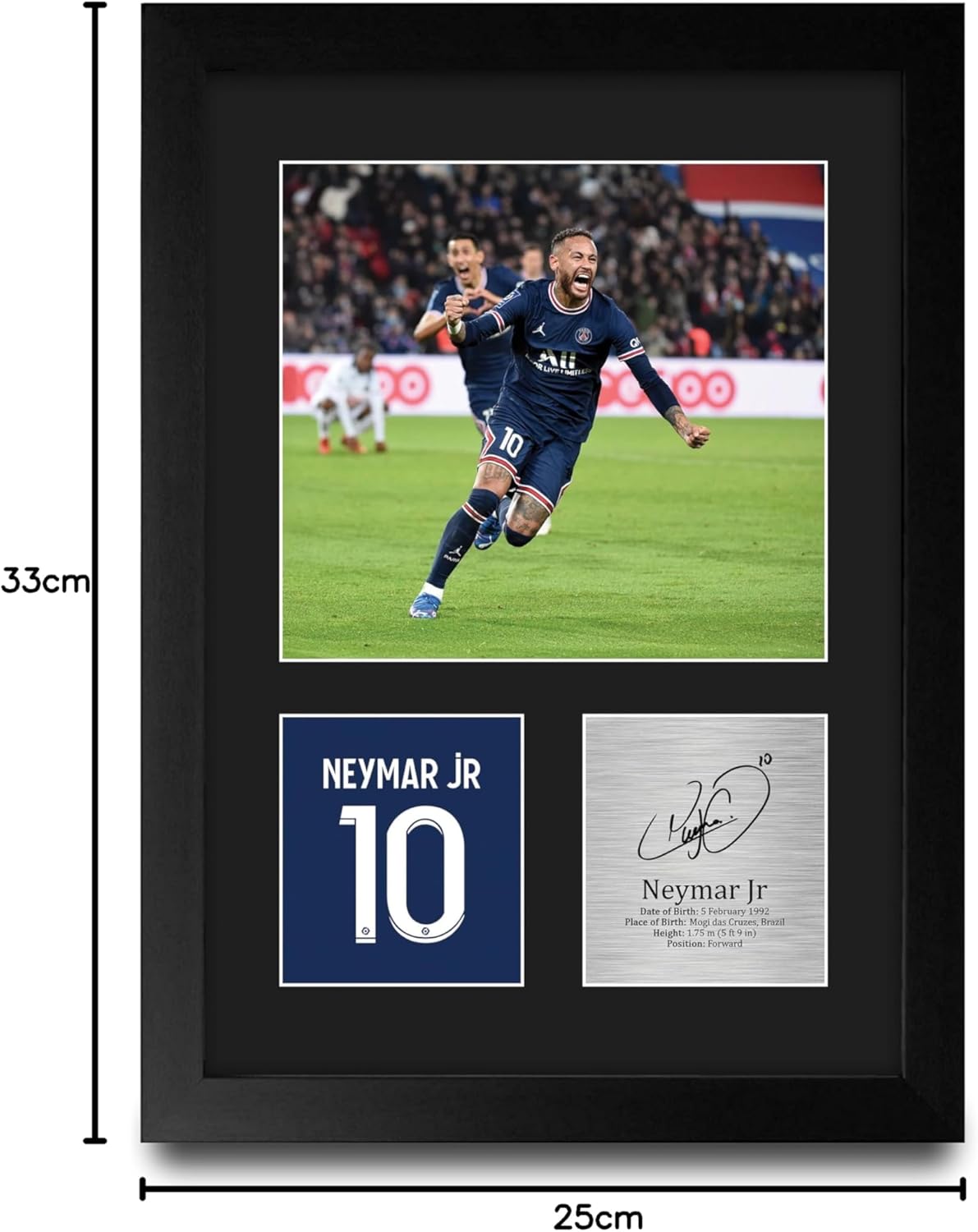 Thumbnail 2 de HWC Trading Neymar Jr Paris Blue and Reds framed signed autograph A4 portrait picture