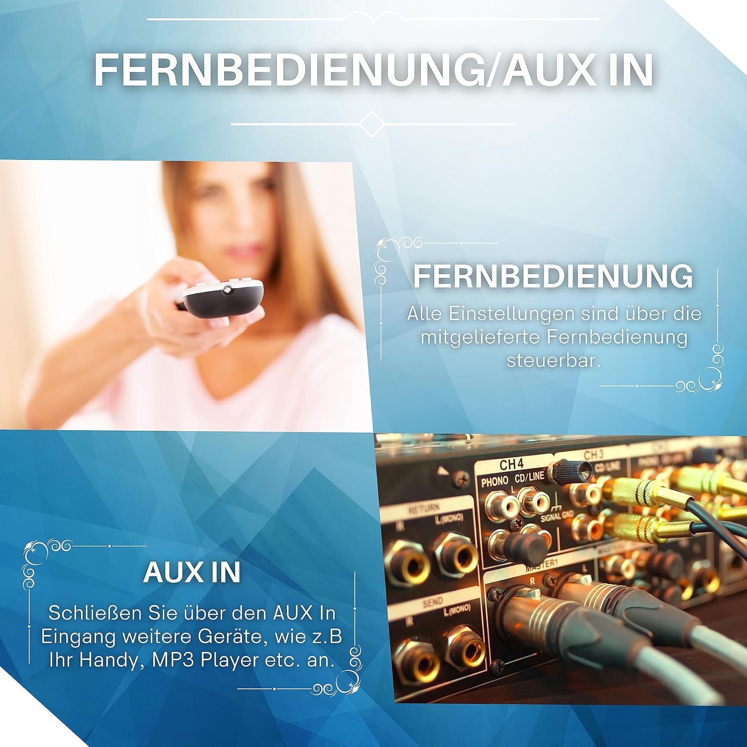 Detalle de ecosa 1 draagbare cd-speler met FM-radio, USB en AUX-ingang