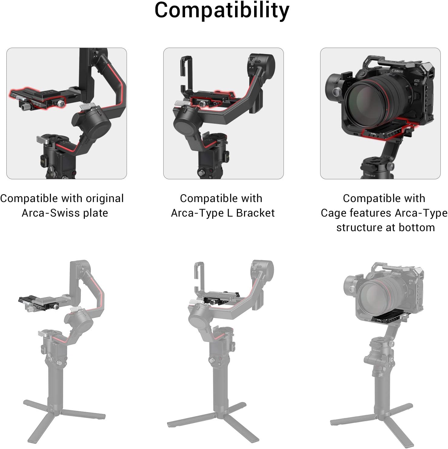 Detalle de SMALLRIG 3061 Quick Release Plate Adapter for gimbal