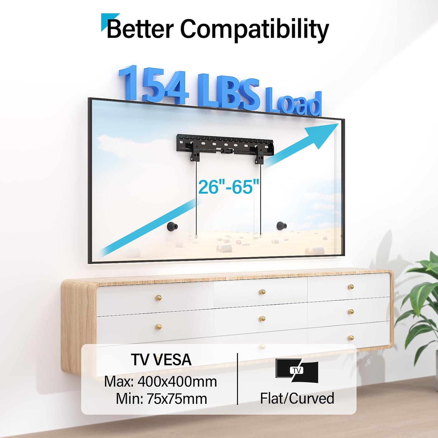 Detalle 2 de Supcline No Stud TV Wall Mount for 26-65" TVs