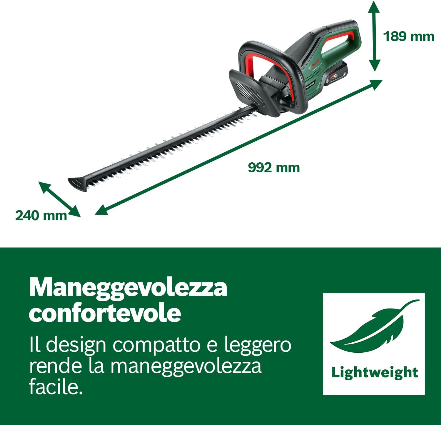 Thumbnail 5 de Bosch UniversalHedgeCut 18V-50: tagliasiepi a batteria leggera per siepi di medie dimensioni