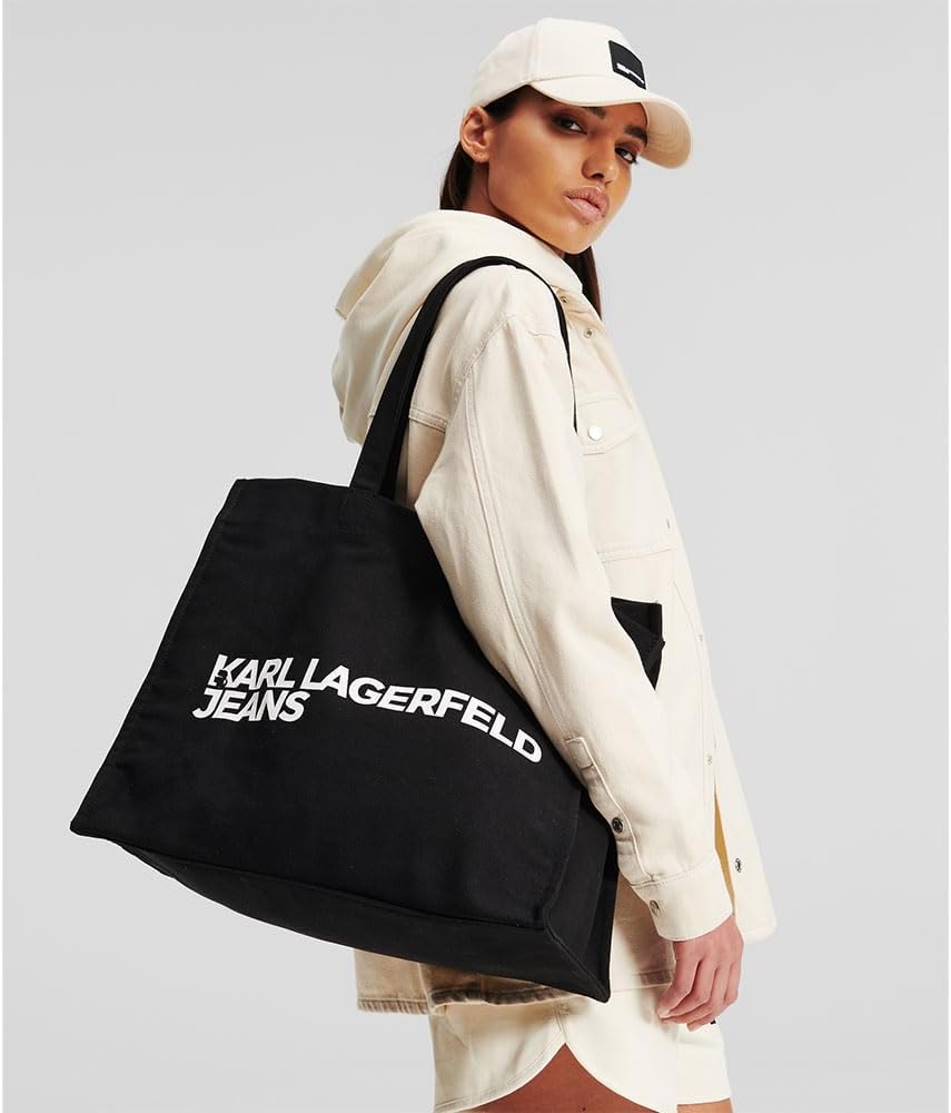 Detalle 2 de Karl Lagerfeld Jeans Donna Logo Shopper Black – Borsa Shopper logo e stile urbano