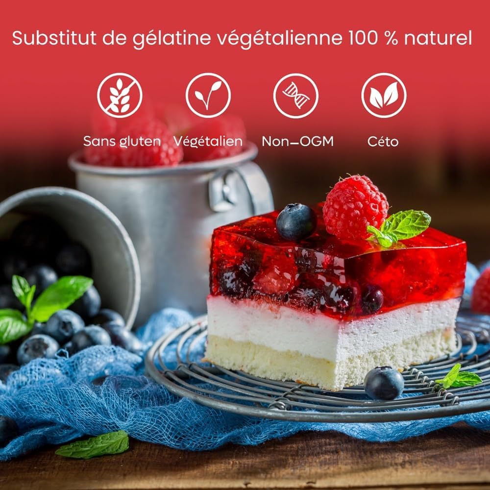 Thumbnail 2 de Agar Agar en Poudre 115g — Gelifiant végétal naturel, alternative à la gélatine (vegan) pour gels, desserts et confitures