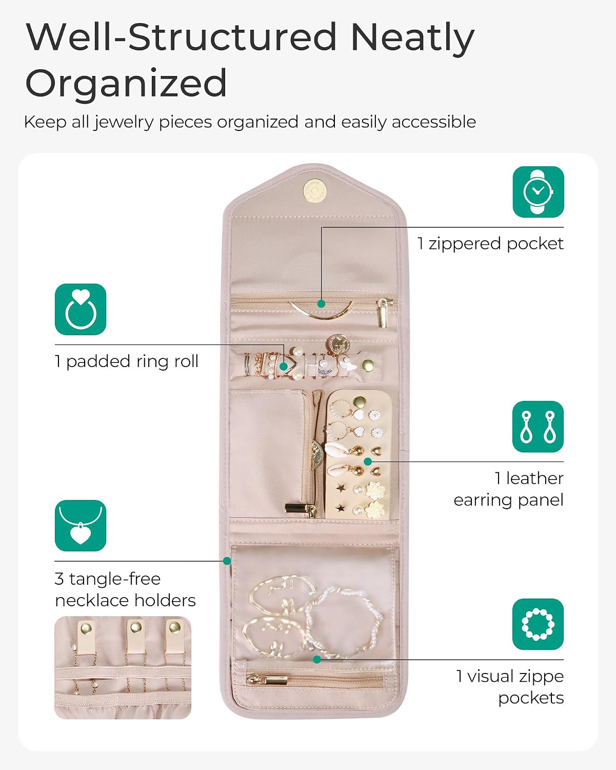 Thumbnail 2 de BAGSMART Foldable Jewelry Organizer