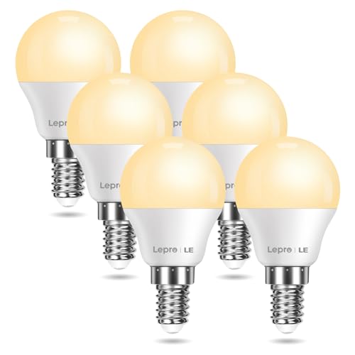 Lepro Bombilla LED E14 4,2W (equivalente 40W) G45 2700K 470 lúmenes, ángulo 180° no regulable (pack 6)