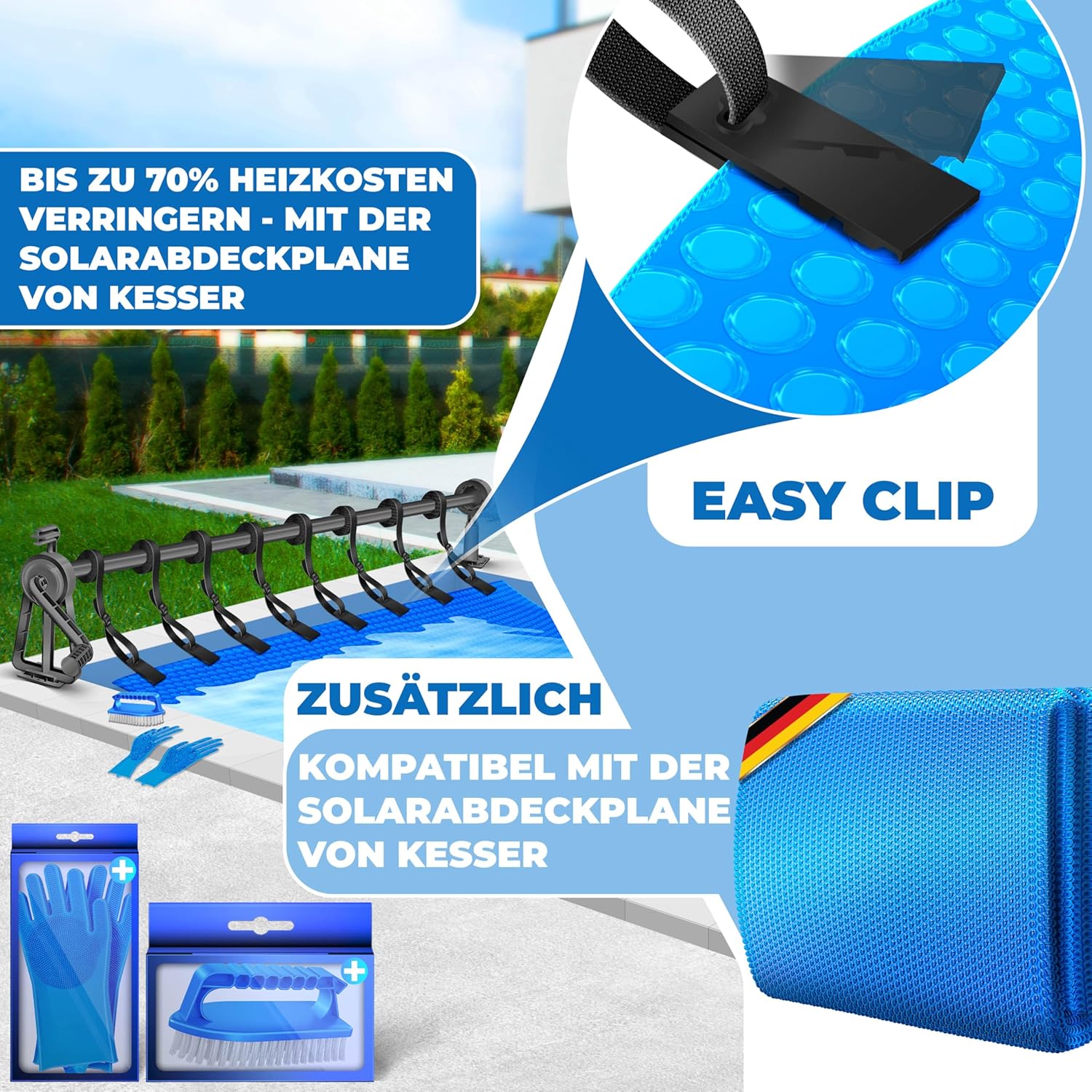 Thumbnail 2 de KESSER® Pool Aufroller Premium Aufrollsystem 1,05m – 6,15 m für Solarplane