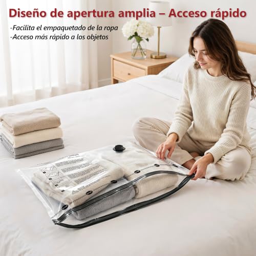 Detalle 2 de SUOCO Bolsas de vacío para ropa viaje con bomba eléctrica inalámbrica (18 uds)