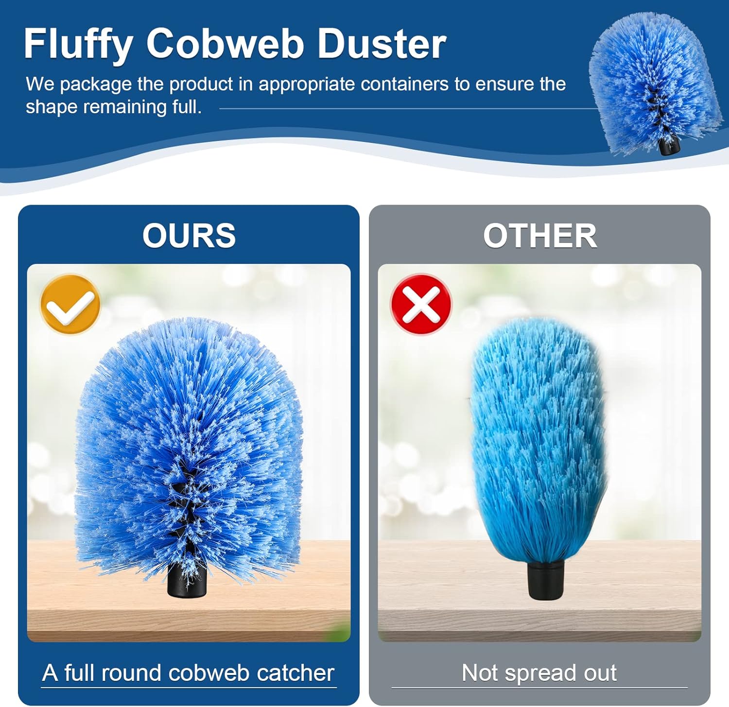 Detalle de VITEVER Twist-On Cobweb Duster Head Brush for Standard 3/4 Inch Poles