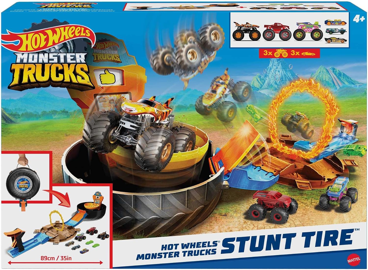 Thumbnail 5 de Hot Wheels Monster Trucks Pista Acrobacias con 3 Vehículos 🚙