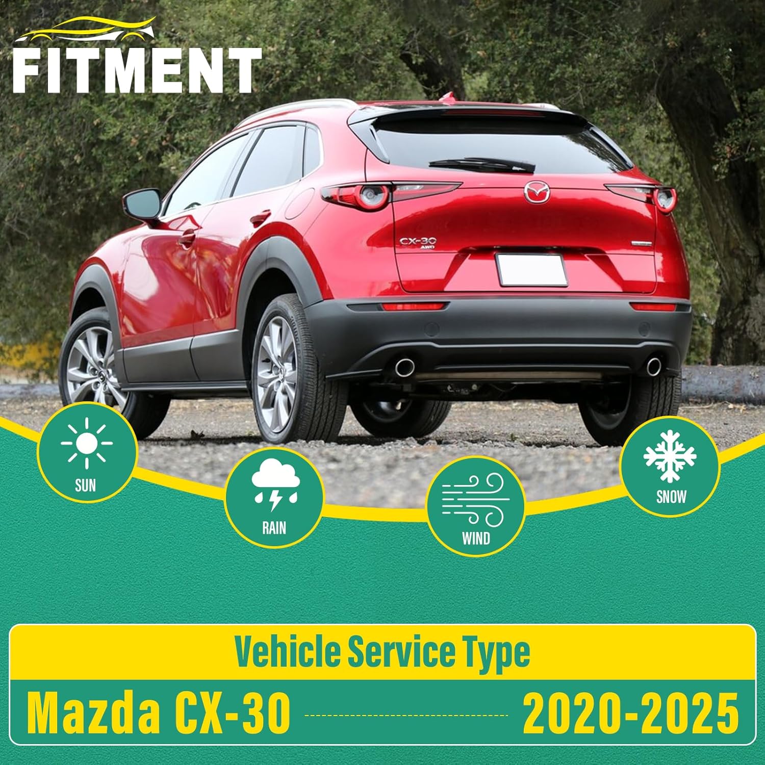 Thumbnail 1 de OEM-Style Replacement Wiper Blades (3-Pack) for Mazda CX-30 (2020-2025) — Front 26" + 16" and Rear 14