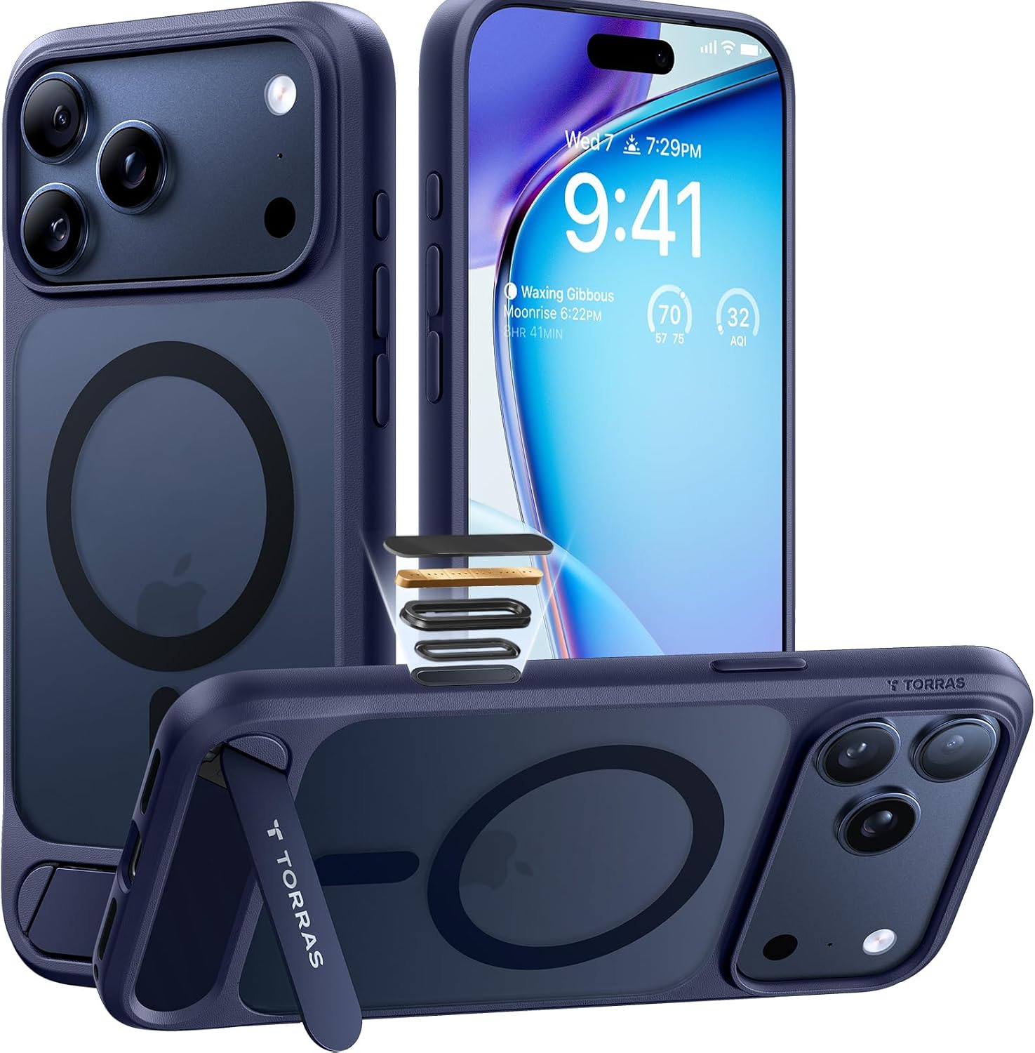 Detalle de TORRAS OStand L1 iPhone 17 Pro case 12FT navy