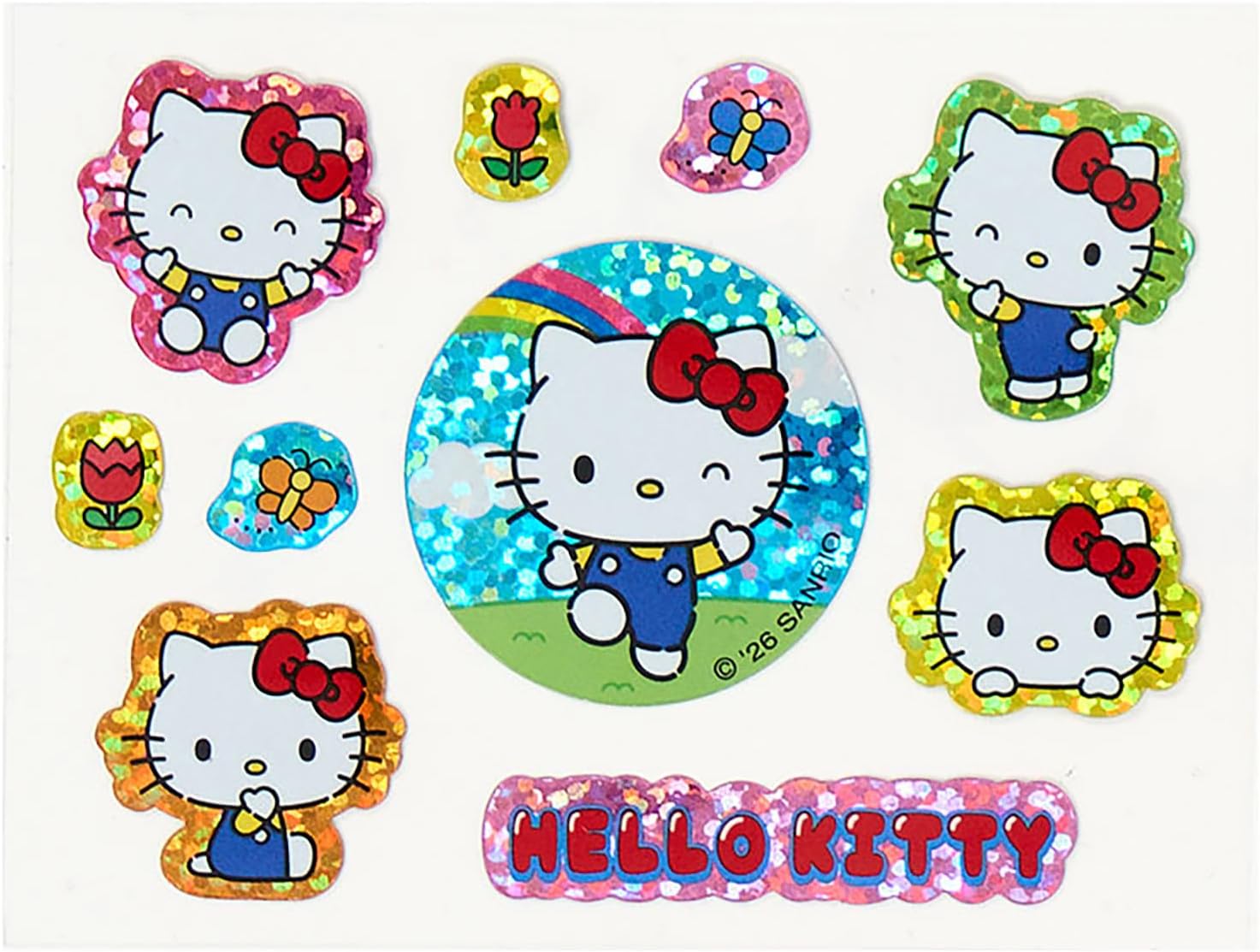 Detalle 2 de サンリオ 385239 ハローキティ ストラップ&シールセット ホログラムシール付き