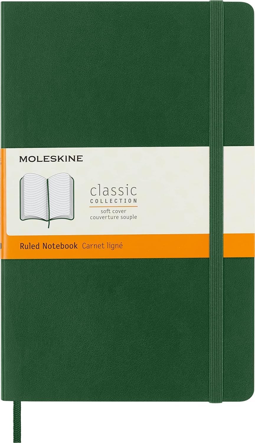 Moleskine Classic Notebook, Large - Myrtle Green, 13 x 21 cm, 192 pages