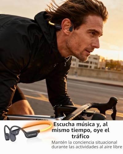 Detalle de ZOVIMAX Auriculares de Conducción Ósea Bluetooth 6.0 Open Ear con Luz LED y IP67