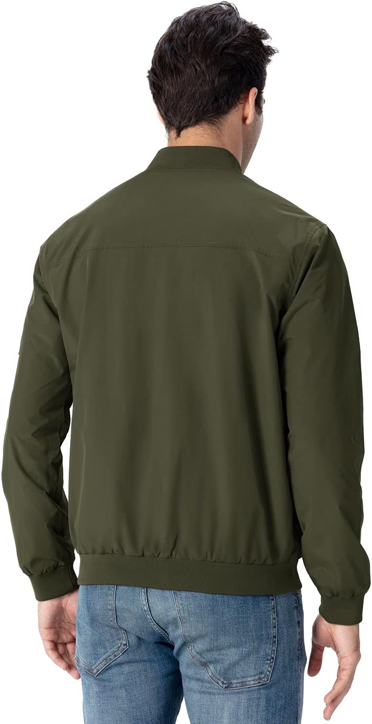 Detalle de Rdruko Men’s Lightweight Bomber Jacket Windbreaker with Full-Zip and 5 Pockets