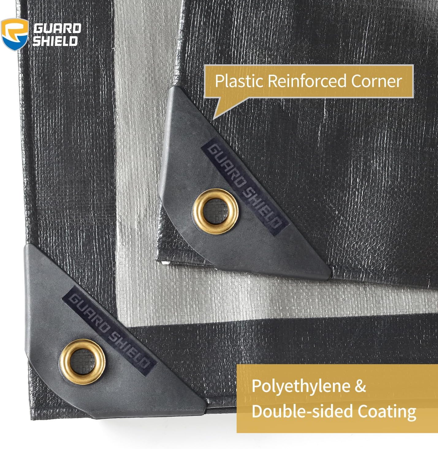 Thumbnail 1 de GUARD SHIELD Super Heavy Duty Black/Silver Tarp Cover (16x16 ft) 16mil Thick