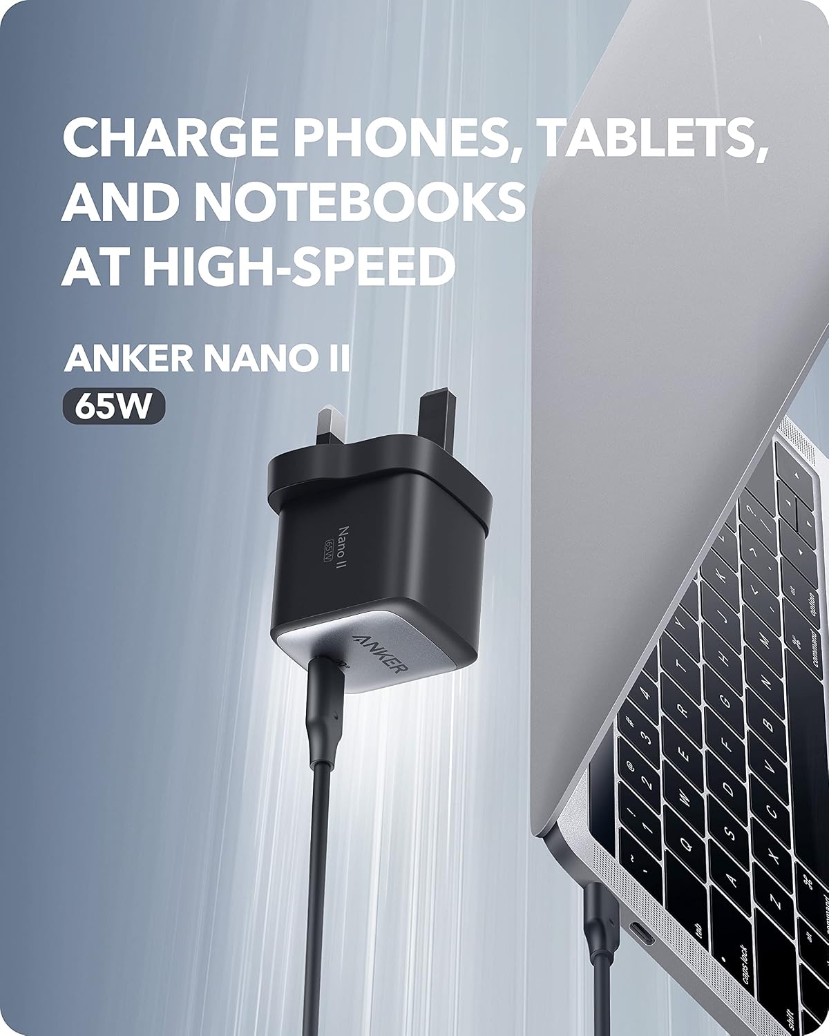 Detalle de Anker Nano II 65W GaN II PPS Compact Fast Charger USB C Plug