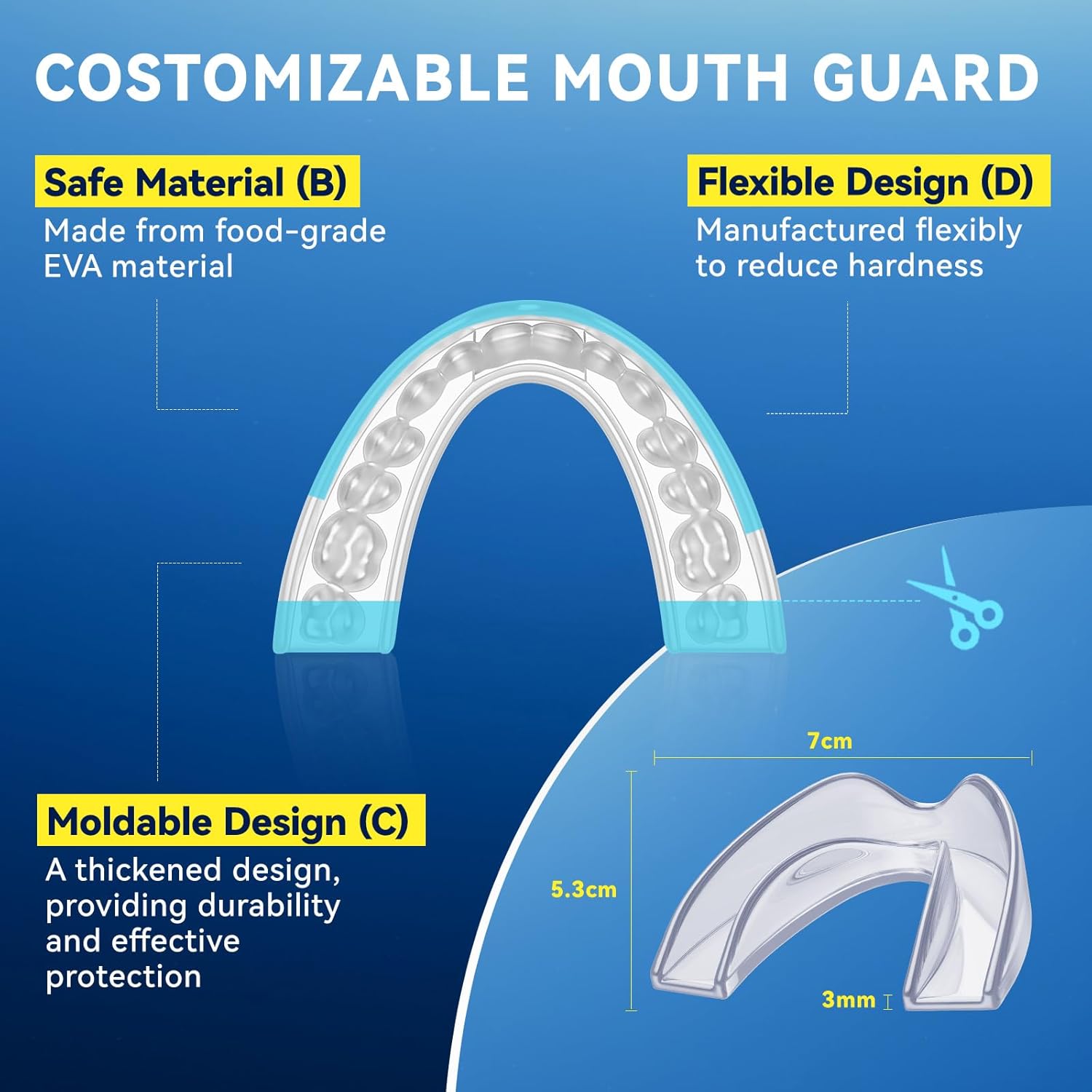Thumbnail 2 de Mouth Guard for Grinding Teeth at Night: Comfortable, Reusable Adult Night Guard for Teeth Clenching