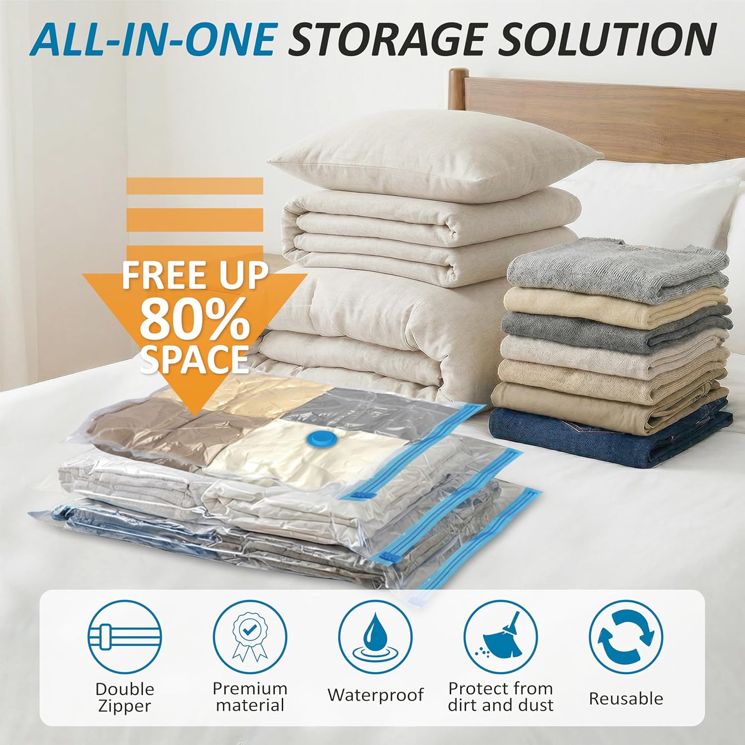 Thumbnail 1 de 20-Pack Vacuum Storage Bags — Space Saver for Bedding