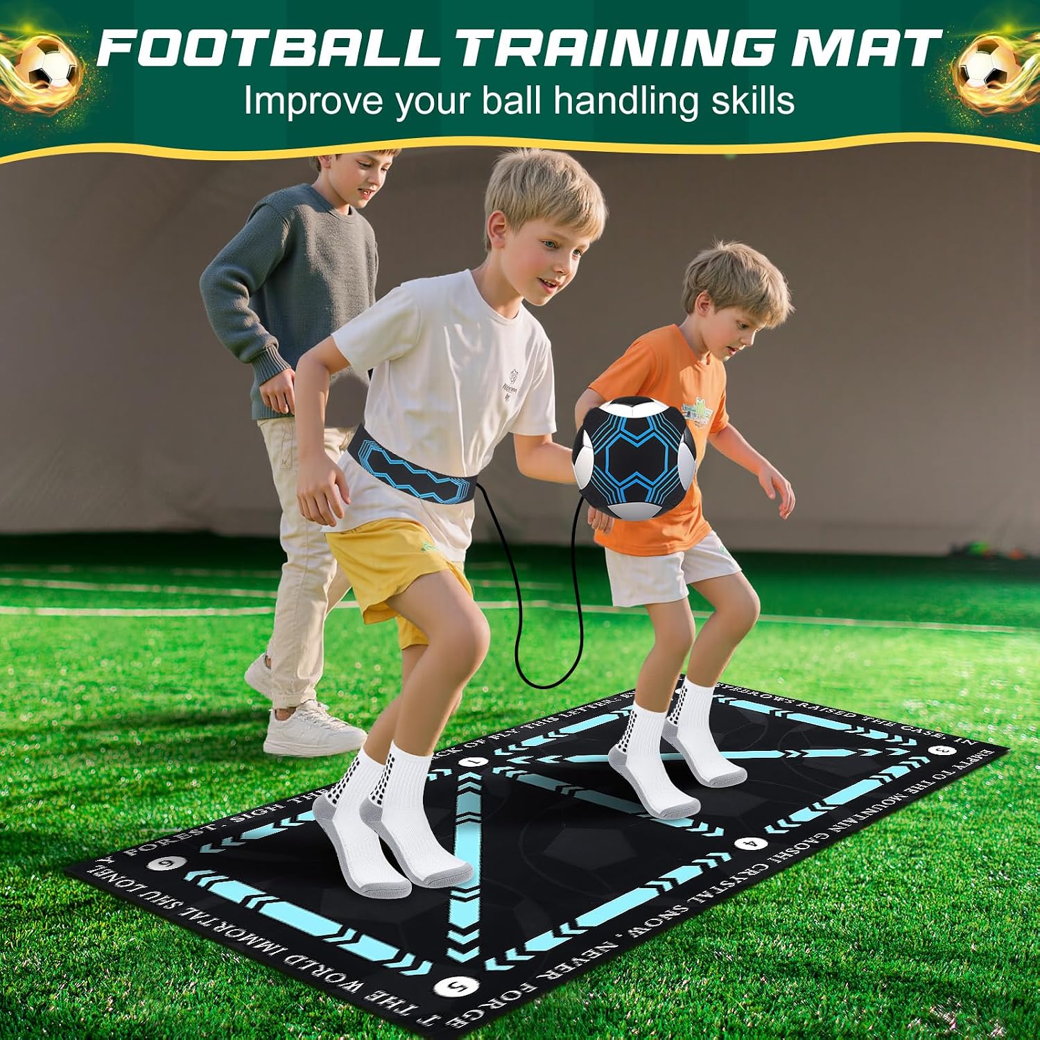 Detalle 2 de Zourglow ZY-SP010-01-EU voetbaltrainingsmat 90 x 60 cm met kicktrainer