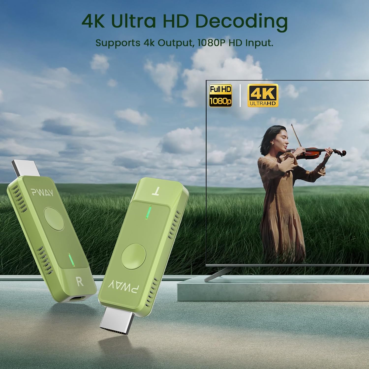 Detalle 2 de Wireless HDMI Transmitter and Receiver Kit (98ft/30m) for 1080P/60Hz TV, Projector & Display Streaming