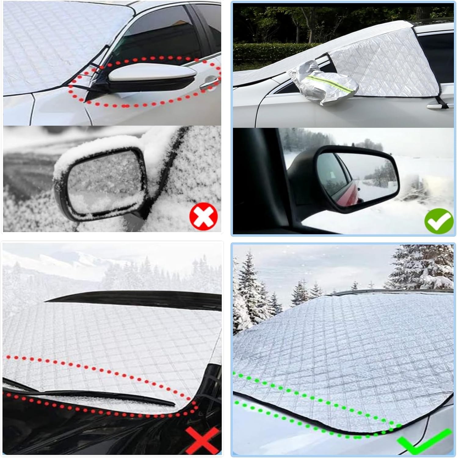 Thumbnail 3 de CaiTang copri parabrezza auto invernale ripiegabile 230x128 cm per ghiaccio, neve, pioggia e UV
