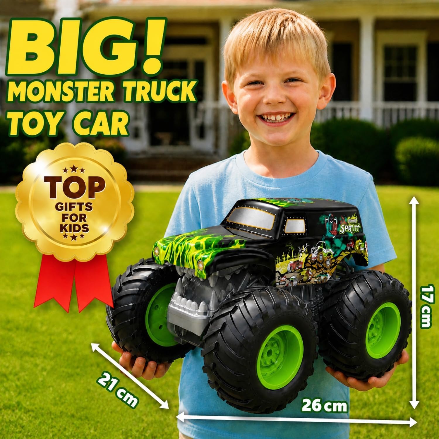 Detalle de PENGBU RC Monster Truck Télécommandé op schaal 1:16 met 360°-trucs
