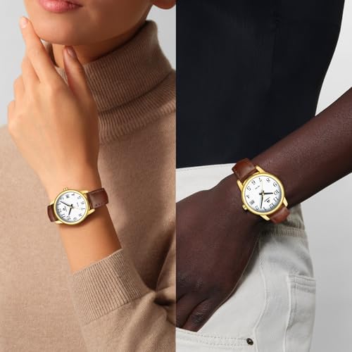 Detalle 2 de LN LENQIN Montre Femme Quartz Étanche - Bracelet Cuir 30 mm