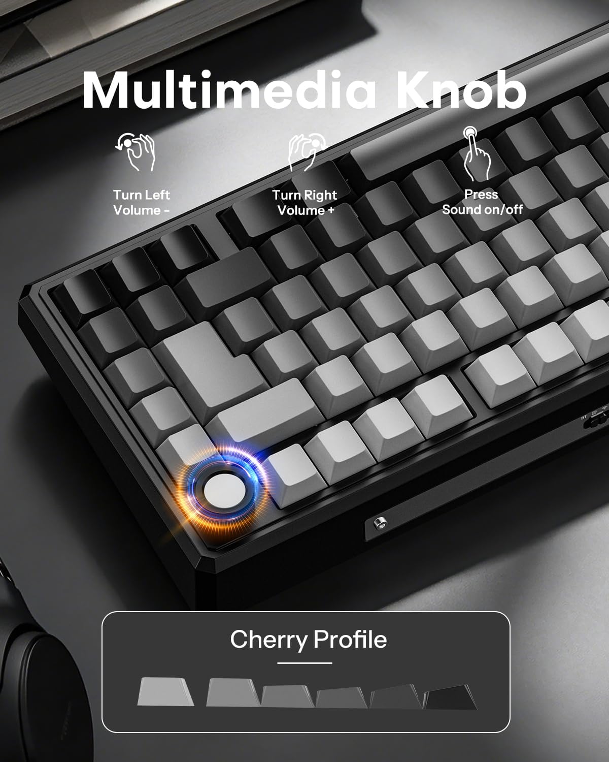 Thumbnail 6 de OMOTON Mechanical Keyboard Gaming 75% ISO-UK: Tri-Mode Wireless, Hot Swap Gasket Mount, 4000mAh Battery