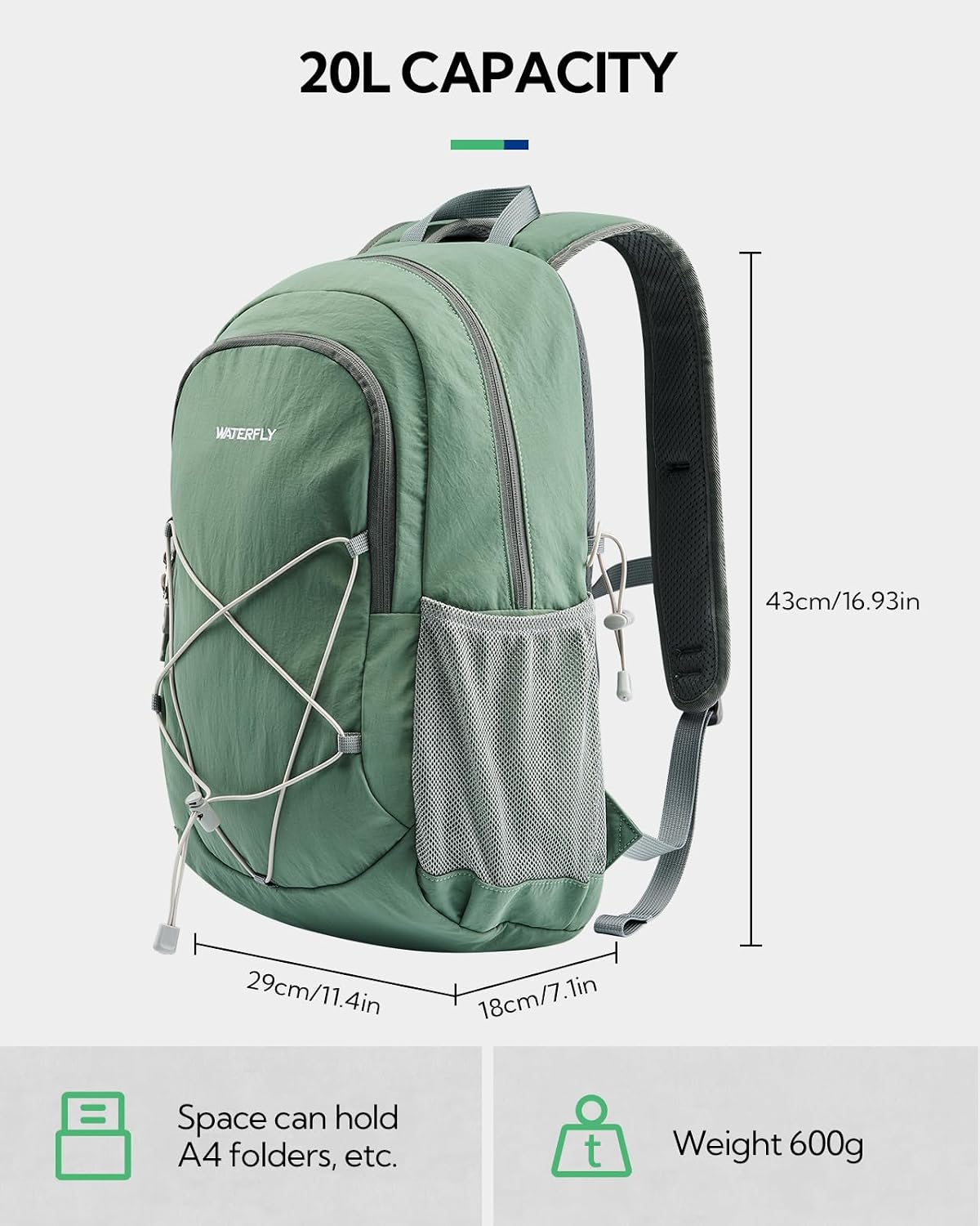 Detalle de Waterfly Lightweight 20L Hiking Backpack