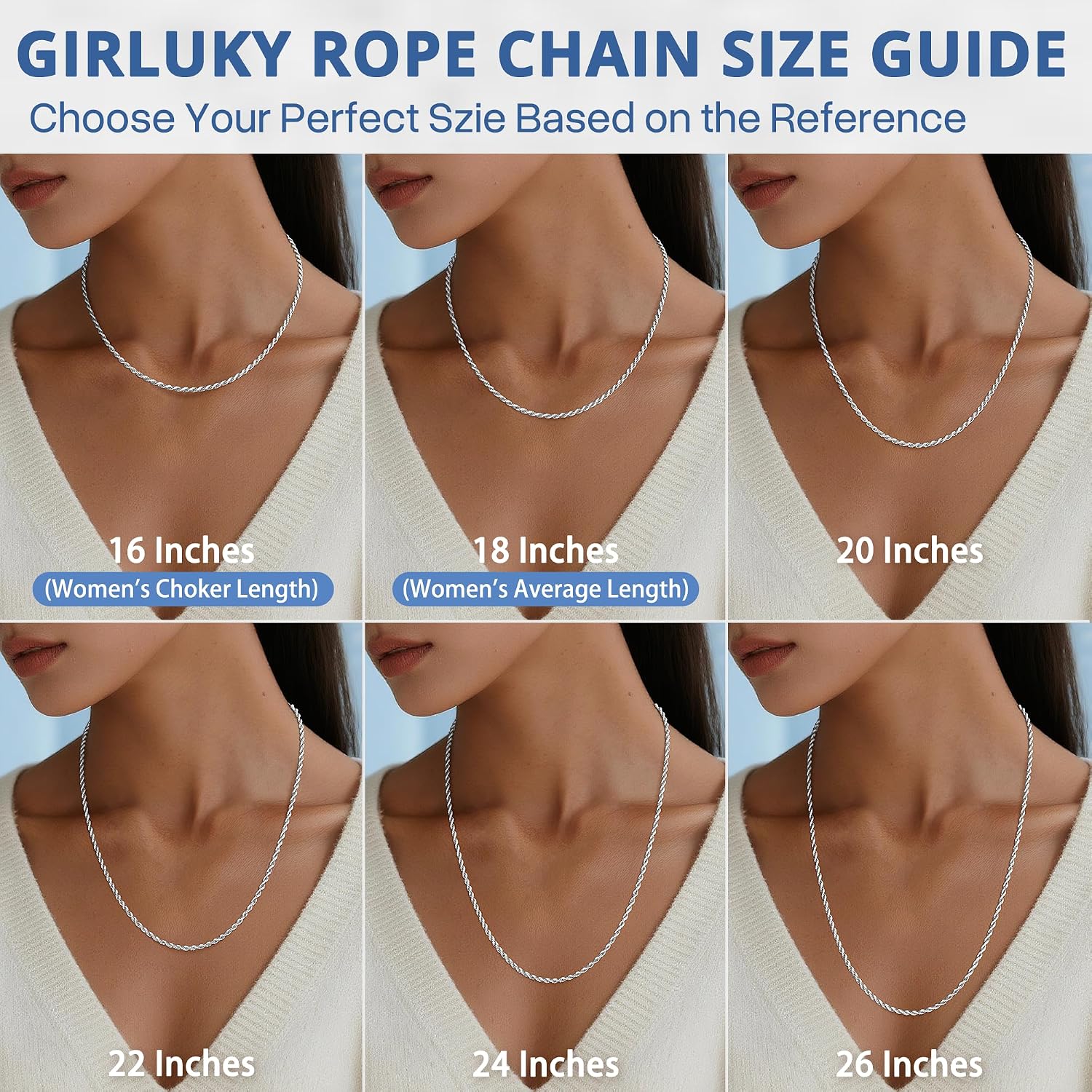 Detalle 2 de Girluky Rope Chain Necklace, 2mm