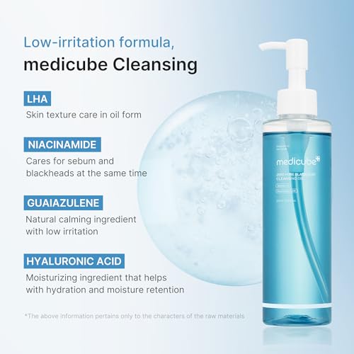 Detalle de medicube Cleansing Oil Zero Pore Blackhead Huile Nettoyante – Nettoie et dissout maquillage et impuretés en douceur