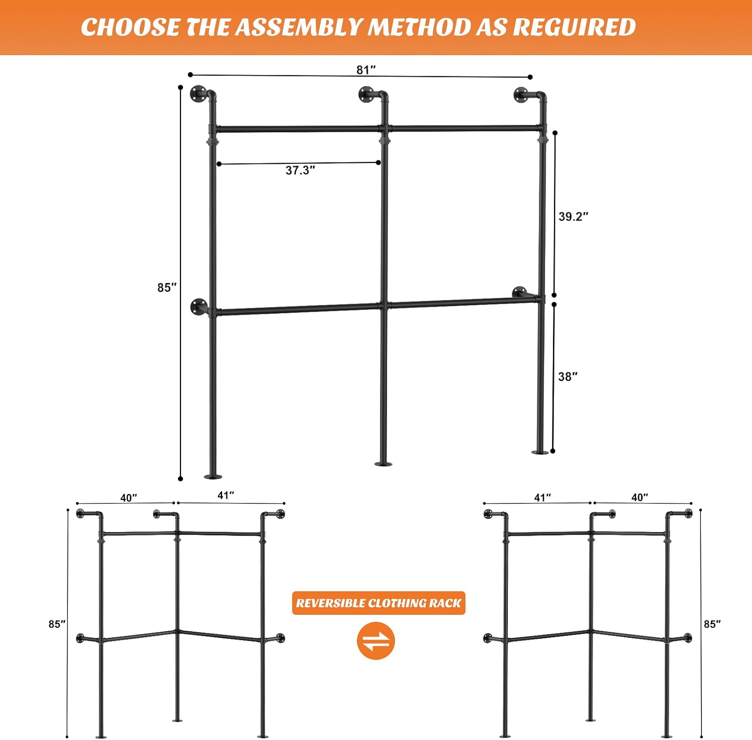 Thumbnail 6 de Aheaplus Industrial Clothing Rack 80-inch