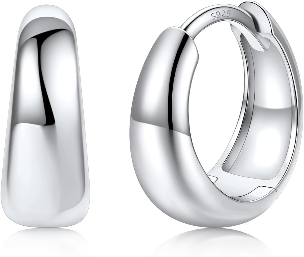 Detalle de Silvora Orecchini Cerchio Argento 925 – Cerchi piccoli eleganti in argento con montatura in rame