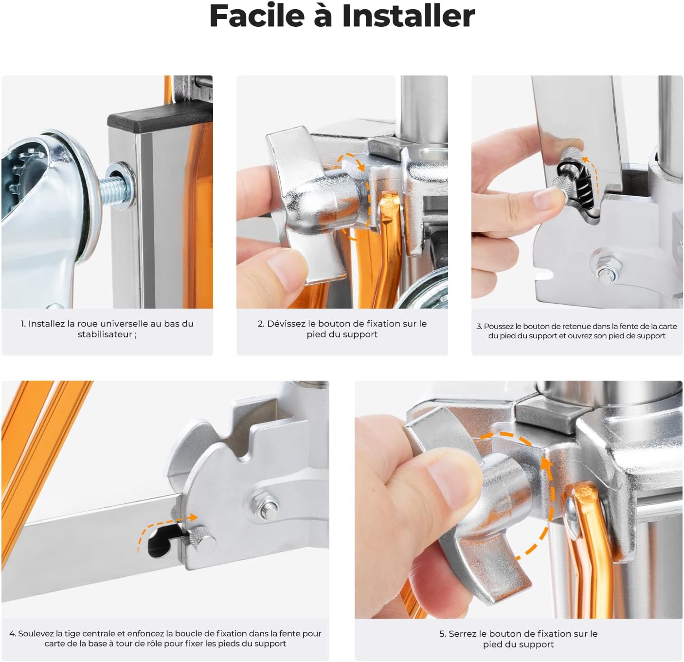 Thumbnail 5 de K&F CONCEPT 330 cm C‑Stand acier inoxydable 30 kg