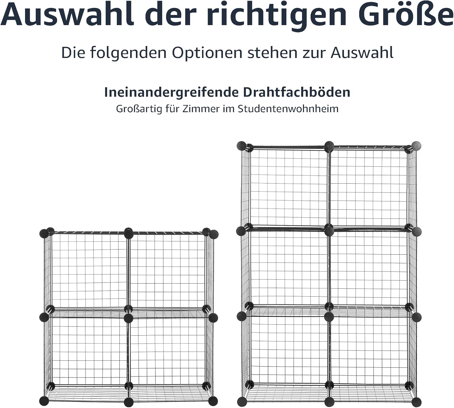 Detalle de Amazon Basics 6‑teil Würfelregal aus Metall Schwarz 77 x 37 x 113 cm