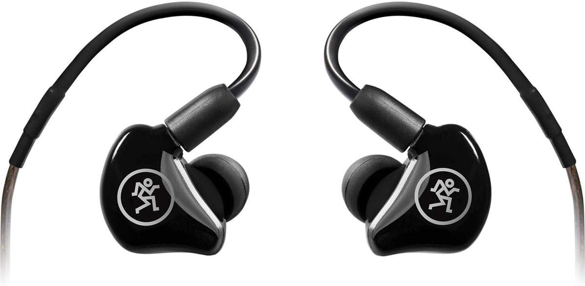 Detalle de Mackie MP-220 in-ear-hörlurar med dubbla dynamiska element och ljudisolering