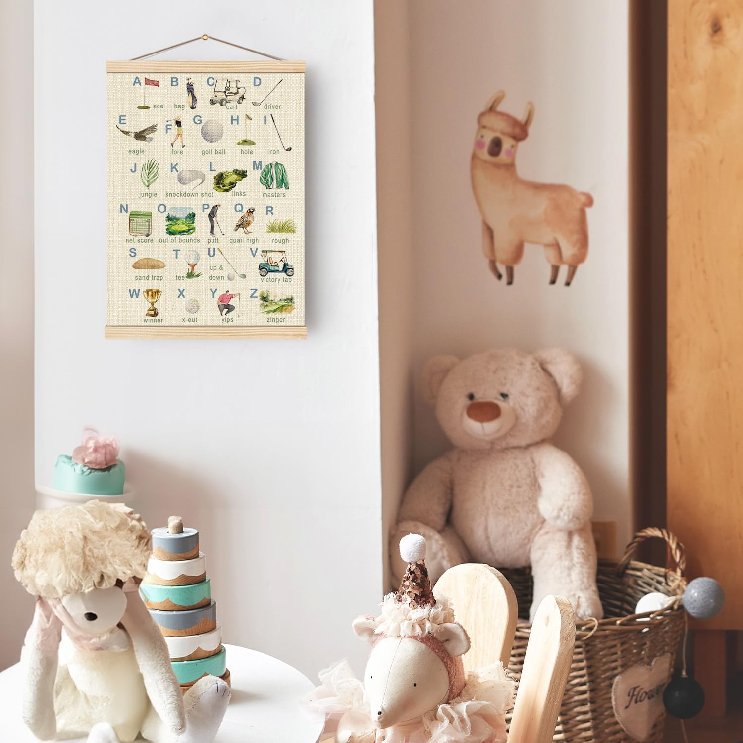 Detalle de Golf Nursery Wooden Poster Hanger, 16 x 24 Inches