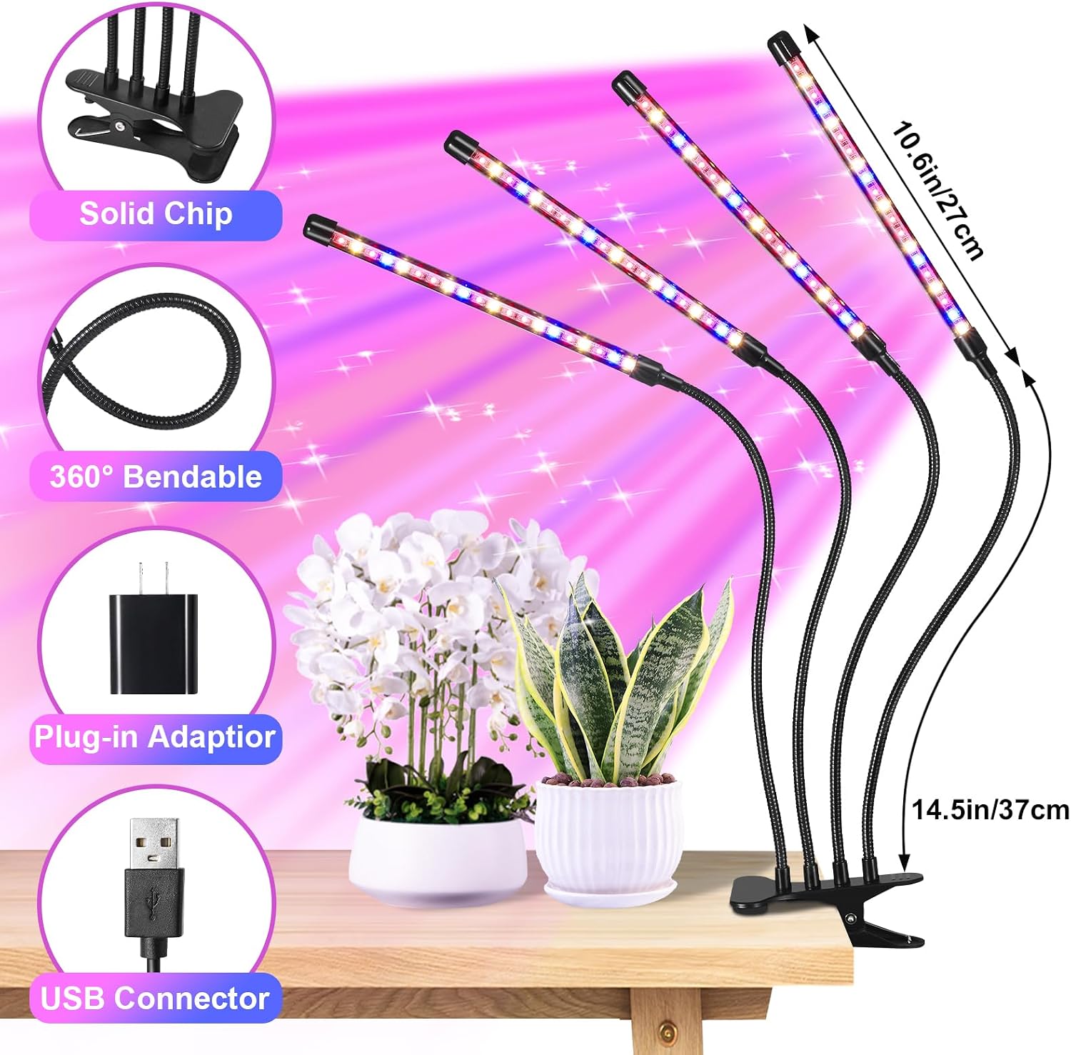 Thumbnail 1 de Indoor Plant Grow Light 80 LED 10-Level Dimmable 🌱