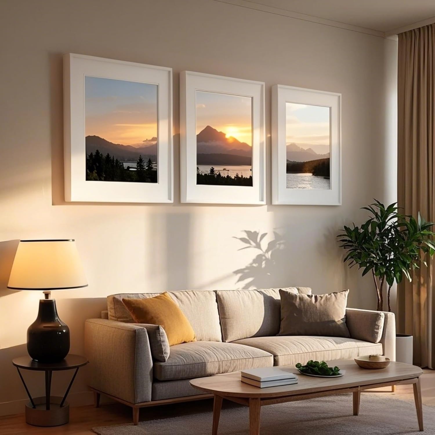 Thumbnail 6 de A3 Picture Frame: Wooden White Frame for 42 x 29.7 cm with A4 Mount