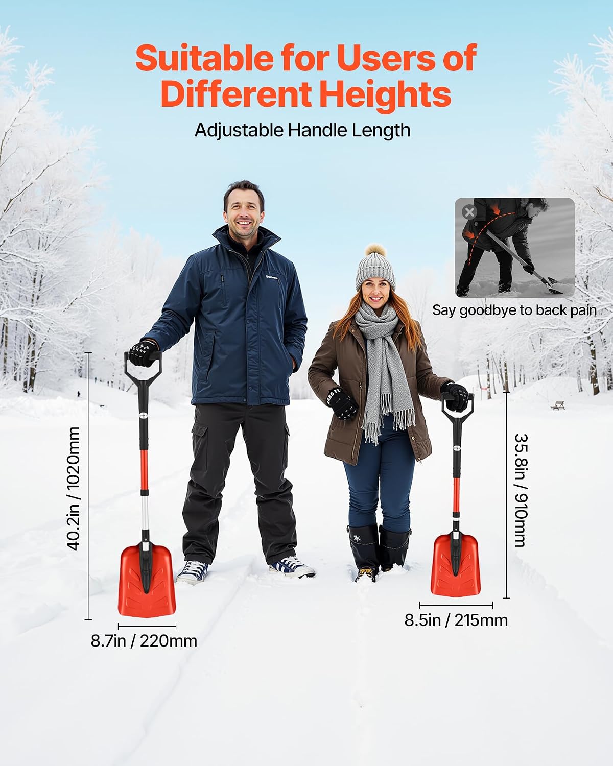Detalle de VEVOR 9-in Foldable Snow Shovel ⚙