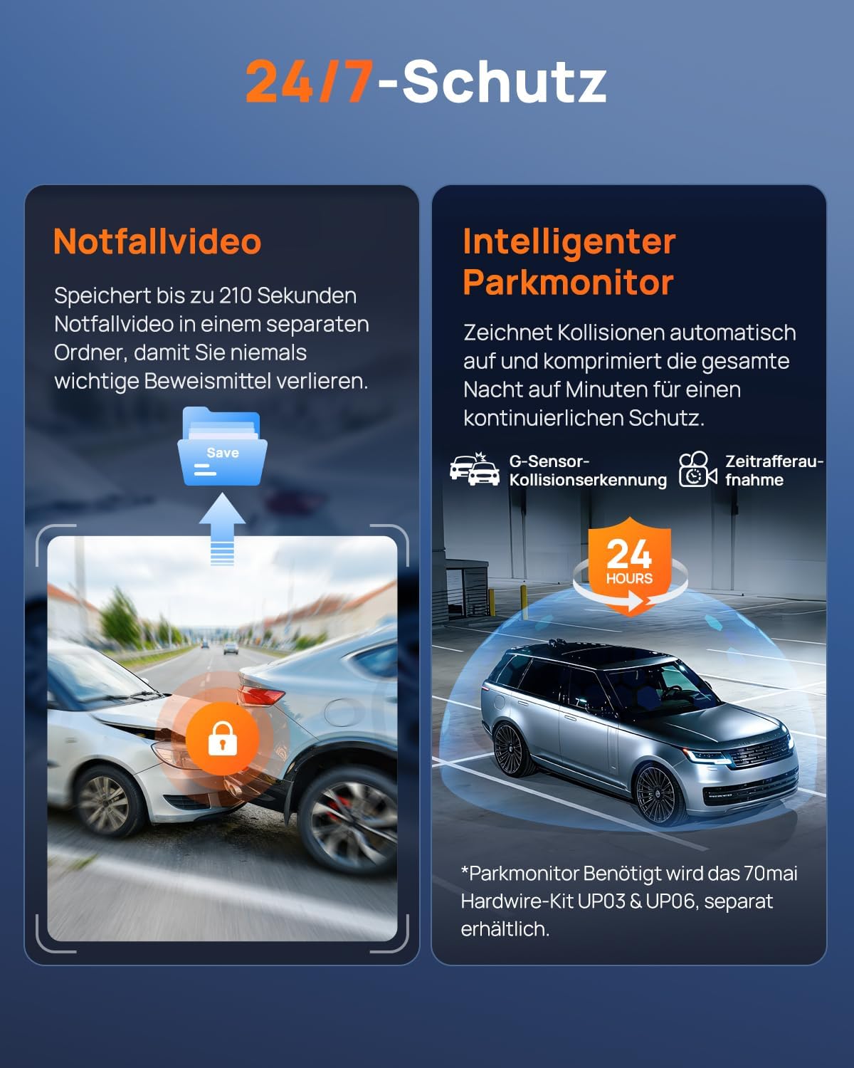 Thumbnail 6 de 70mai M310 Plus 4K Dashcam – kompakte Frontkamera mit 360°-Montage und 24h Parküberwachung