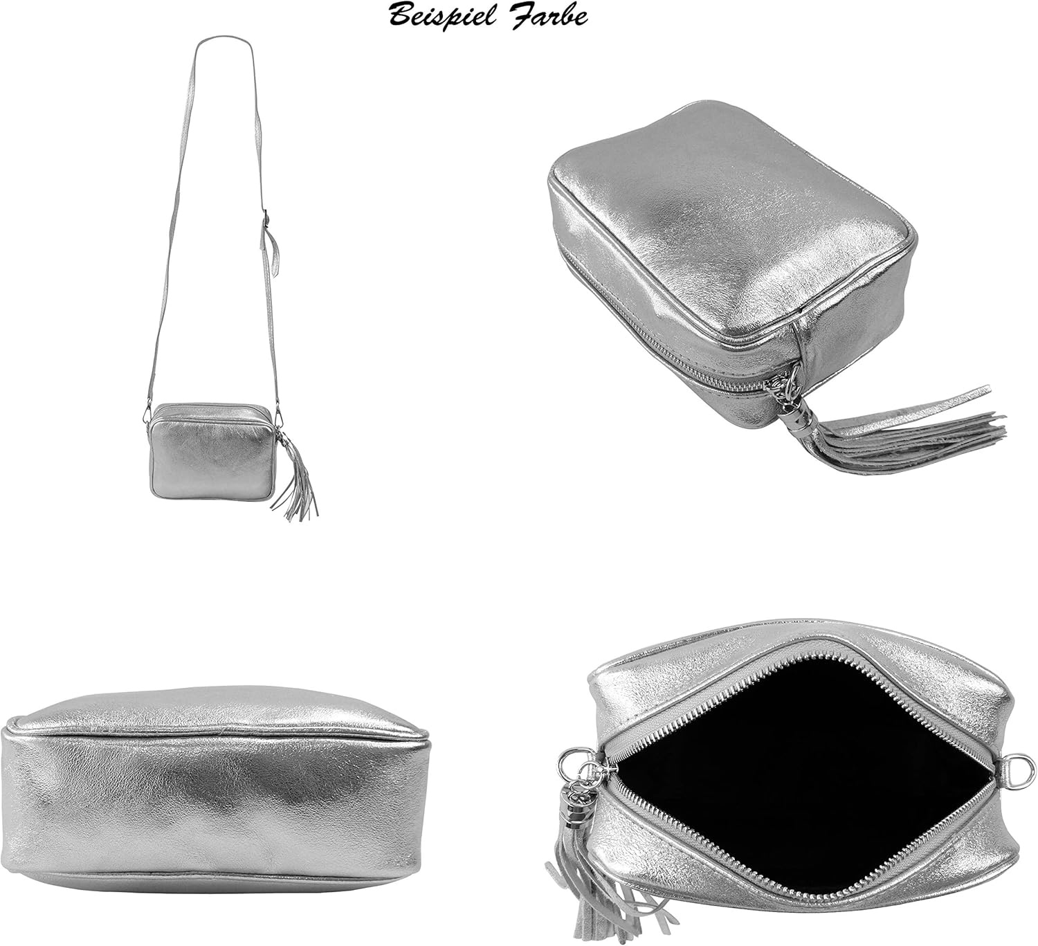 Thumbnail 6 de SH Leder Chiara G209 – Borsa a tracolla in vera pelle con chiusura lampo, 21 x 15 cm
