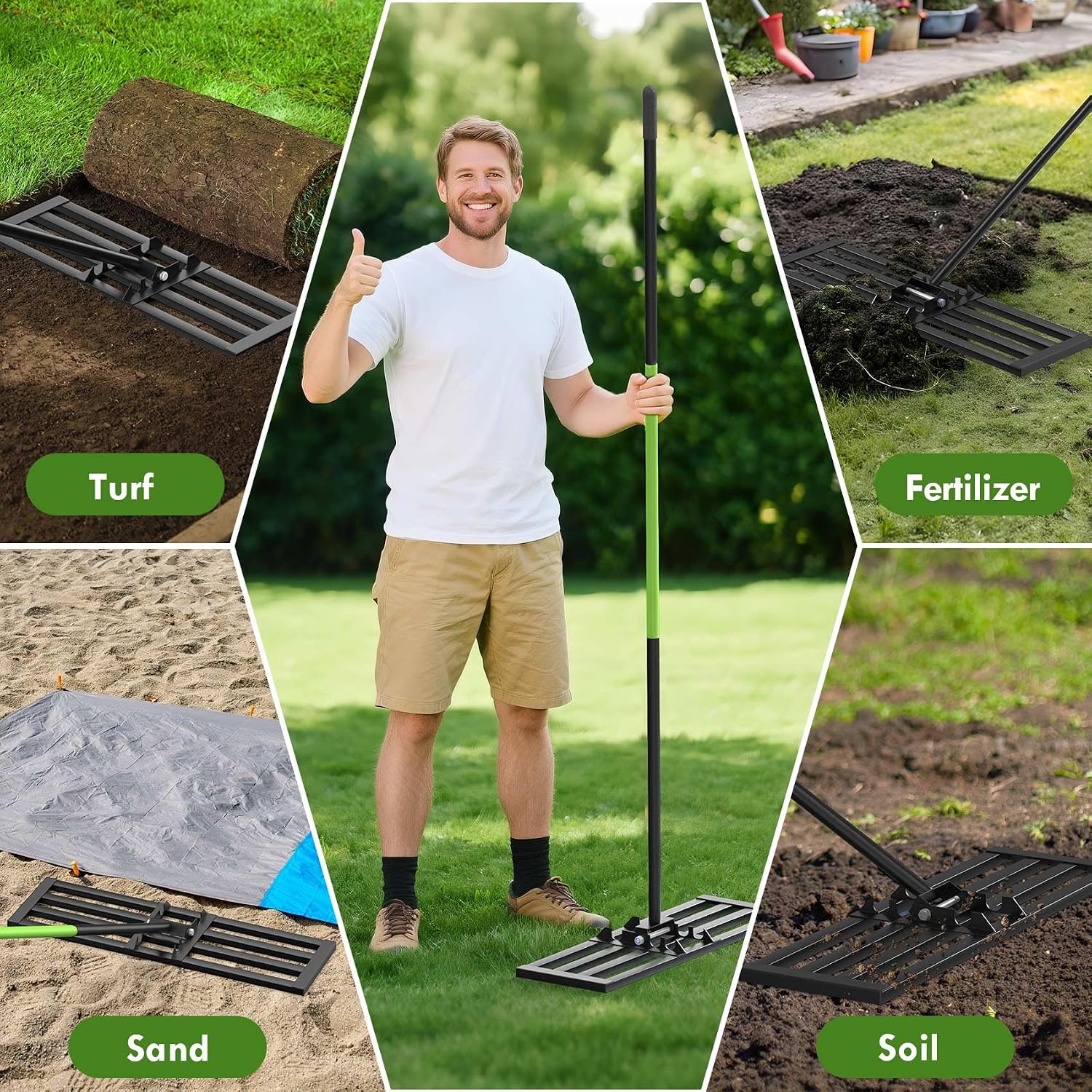 Detalle de Seeutek Lawn Leveling Rake 35" x 10