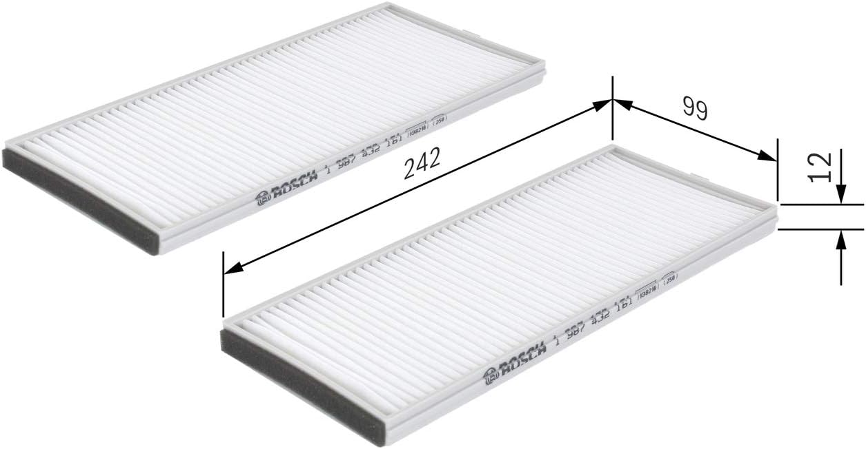 Thumbnail 1 de Bosch M2161 Filtre d’Habitacle Standard – Jeu de 2 filtres pour contrer pollen et poussière