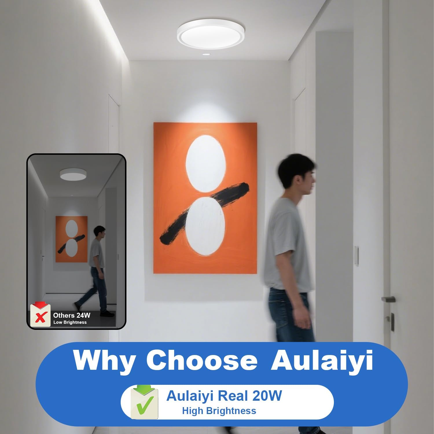 Thumbnail 1 de Aulaiyi LED-Deckenleuchte mit Bewegungsmelder (Radar), 30 cm, 4000K neutralweiß