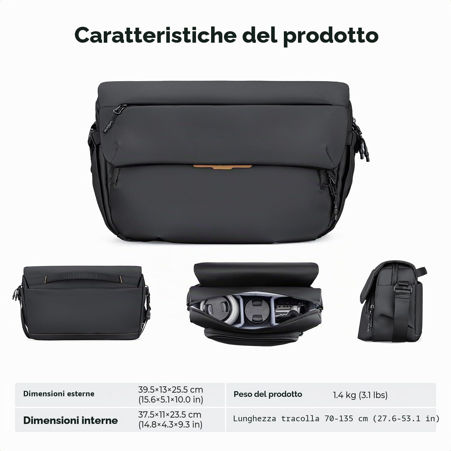 Thumbnail 6 de K&F CONCEPT Borsa a Tracolla per Fotocamera 10L: protezione, versatilità e uso daily