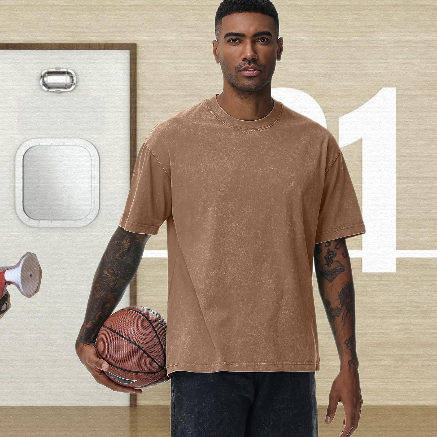 Thumbnail 4 de HOUZONIY Oversized T-Shirt Herren