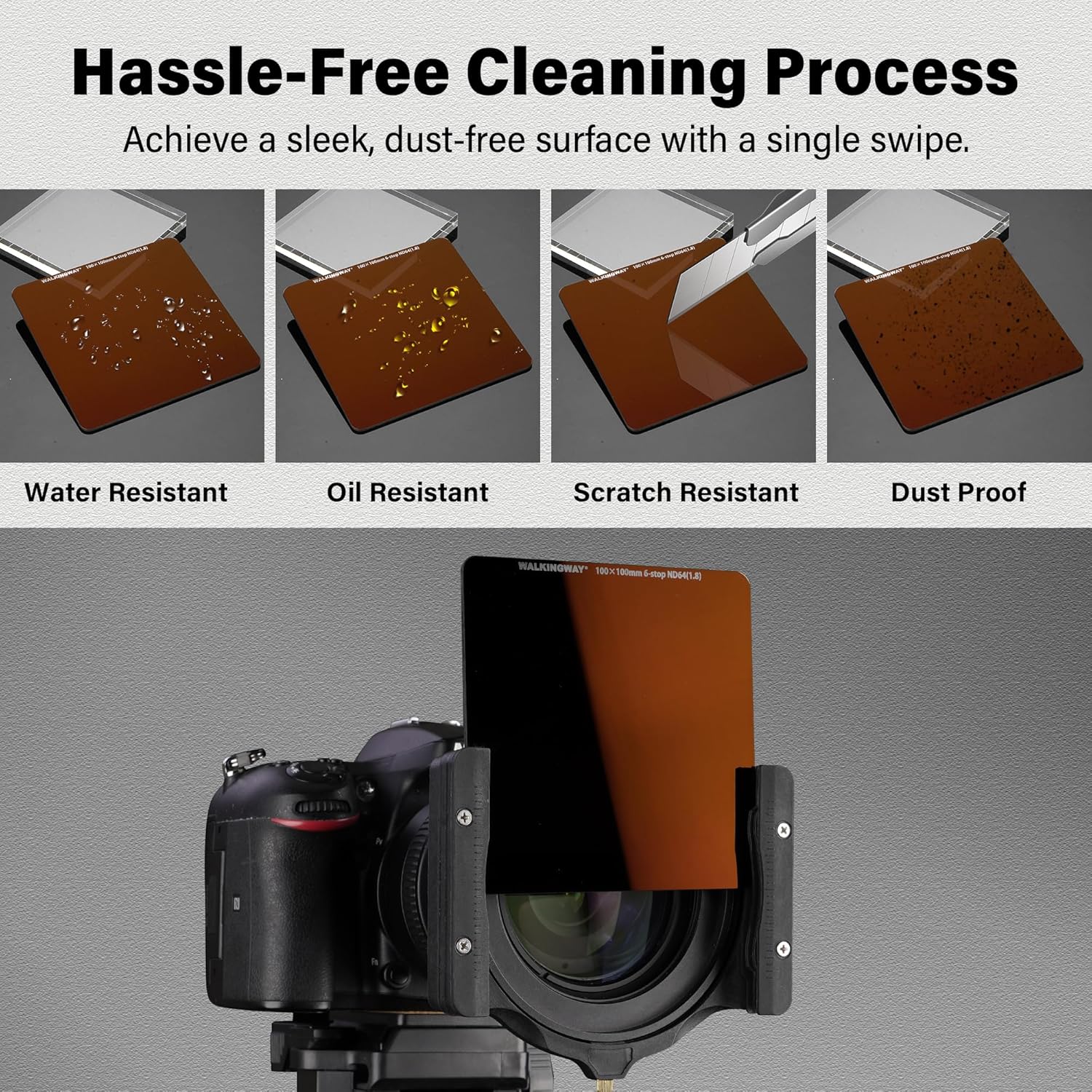 Detalle 2 de Walking Way ND64 100x100mm Square Filter for Camcorders